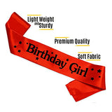 SYGA Birthday Queen Sash Birthday Party Sash Shiny Glitter for Women Girls Princess Elegant Party Decoration Accessory Supplies Gifts for Girl Women with Fun Party Queen Lettering - Red