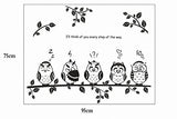 Syga Five Funny owl Wall Stickers Kids Room Decor