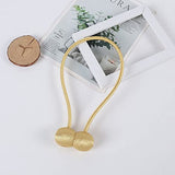 SYGA 2Pcs Magnetic Curtain Tiebacks Clip Rope Holdbacks Classy Decorative Pearl Holder Buckles for Home Hotel Window Draperies Rope Ties Office Living Bedroom Decoration- Golden