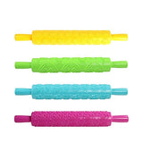 SYGA Yellow Hexagon Shape Printing Portable Roller Cake Decorating Baking Mould Fondant Tool
