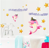 SYGA PVC Vinyl Wall Stickers for Living Room Self Adhesive Stickers (Rock Starry Dolphin) - Multi Color