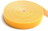 SYGA Nylon Double Sided Wellkro Tape, Hook and Lock Tape, Sew-on Power Wire Management Fastening Tape Cable Tie for Interlocking, Apparel, Home Textile, Industrial Use and More- 25 m x 15 mm (Yellow)