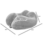 Syga Memory Foam, Velvet Travel Head, Neck Adjustable Providing 360-Degree Chin Support Head Rest Pillow (Grey)