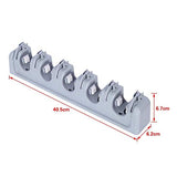 SYGA 5 Positions 6 Hooks Mop and Broom Holder, Broom Organizer Wall Mount Broom Storage and Mop Holder Garage Organizer