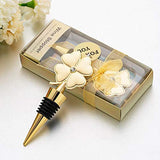 SYGA Alcohol Wine Stoppers Decorative Four Leaf Clover Shaped Caps Sealers Preservers Saver Seal Plug Beer Cork Plug Beverage Soda Bottle Holder for Wedding Valentines Day Home Kitchen Bar Tool-Gold
