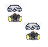 SYGA 2 Piece Pesticide Formaldehyde Paint Spray Protection mask Activated Carbon Double Tank Respirator Silicone antivirus Half mask