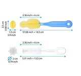 SYGA Baby Milk Bottle Nipple Straw Brush Sponge Nylon Cleaning Brush Cleaner Bottle Tong Set (Color May Vary) (4 Pcs)