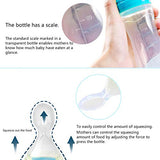 SYGA Baby Training Silicone Spoon Rice Cereal Squeeze Baby Bottle Spoon Safe Tableware Baby Feeding Tools_Blue