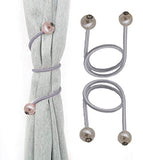 SYGA 2Pcs Curtain Tiebacks 46cm Curtain Clip Rope Holdbacks Classy Decorative Pearl Holder Buckles for Home Hotel Window Draperies Rope Ties Office Living Bedroom Decoration- Pack of 2, White
