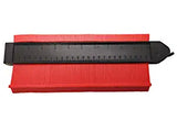 SYGA 25cm Widen with Lock Contour Irregular Profile Gauge Duplicator Tiling Laminate Tiles Edge Shaping Wood Measure Ruler for Professional Precise Measurement(Red)