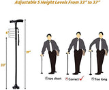 SYGA Folding Walking Stick with LED Light Magic Cane to Get Around Easier in The Dark Walking Canes for Men, Adjustable Collapsible Canse with Rubber Feet for Men and Women