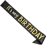 SYGA Party Sash Favor Decoration Party Accessories - Glitter Black