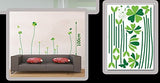 SYGA PVC Vinyl Wall Stickers for Living Room Self Adhesive Stickers, Green Hearty Flowers