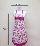 SYGA Rose Design Kitchen Apron with Random Lace Color(Purple)