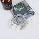 SYGA 2Pcs Magnetic Curtain Tiebacks Clip Rope Holdbacks Classy Decorative Pearl Holder Buckles for Home Hotel Window Draperies Rope Ties Office Living Bedroom Decoration- Simple Gray