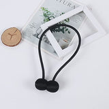 SYGA 2Pcs Magnetic Curtain Tiebacks Clip Rope Holdbacks Classy Decorative Pearl Holder Buckles for Home Hotel Window Draperies Rope Ties Office Living Bedroom Decoration- Black