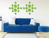 DIY 24 Pcs/Lot 3D Green Color Beautiful Flowers Decorative Wall Stickers