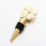 SYGA Alcohol Wine Stoppers Decorative Four Leaf Clover Shaped Caps Sealers Preservers Saver Seal Plug Beer Cork Plug Beverage Soda Bottle Holder for Wedding Valentines Day Home Kitchen Bar Tool-Gold
