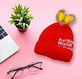 SYGA Winter Caps Woolen Knitted Cap for Kids Babies Ski Beanie Hat Double Dual Ears Beanie Cap for Girls Boys for 6 Months - 3 Years