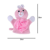 SYGA Bunny Face Cartoon Bathing Gloves Children Cartoon Bath Towel Baby Bath Gloves(Pink)