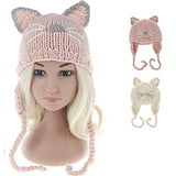 SYGA Winter hat for Babies, cat Design_Pink