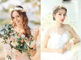 SYGA Flower Tiara and Bracelet Set Flower Headband and Flower Bracelet Bridesmaid Floral Hair Bands Floral Garland For Women Bride Wedding Vine Tiara Bridal Crown Hair Accessory - Purple