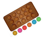 SYGA Silicone Rose Flowers Shape Chocolate Jelly Candy Mold, Cake Baking Mold, 15-Cavity Bakeware Mould, Brown