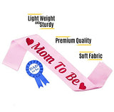 SYGA Mom to Be Sash and Dad to Be Pin - Baby Shower Decorations for Baby - Baby Shower Decorations, Welcome Baby, Baby Sprinkle- Pink &Blue