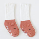 SYGA Baby Girl Boy Non Slip Trainer Socks Kids Toddlers Infant Knee Length Socks Warm and Socks Cotton Stretch Crew Anti-Slip Baby Socks - 1-3Years, BrickRed