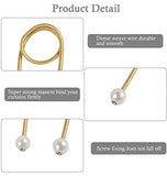 SYGA 2Pcs Curtain Tiebacks 46cm Curtain Clip Rope Holdbacks Classy Decorative Pearl Holder Buckles for Home Hotel Window Draperies Rope Ties Office Living Bedroom Decoration- Pack of 2, Golden