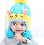 SYGA Baby Boys Girls Winter Earflap Beanie Hat Knitted Pompom Cap