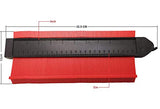 SYGA 25cm Widen with Lock Contour Irregular Profile Gauge Duplicator Tiling Laminate Tiles Edge Shaping Wood Measure Ruler for Professional Precise Measurement (Red-Small)
