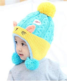 SYGA Baby Boys Girls Winter Earflap Beanie Hat Knitted Pompom Cap