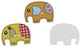 Syga 50 Pieces Elephant 2 Holes Wooden Buttons Sewing DIY Craft Scrapbooking