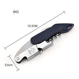 SYGA 3 in 1 Corkscrew Beer Wine Bottle Opener with Leather Cover Spring-Loaded Double Lever, Serrated Foil Cutter Barware Gear Waiter's Corkscrew of Sommeliers, Waiters, Bartenders Gift- Navy Blue