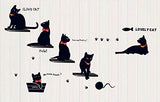 Syga Black Little Cute cat Wall Stickers A_MSHM