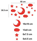 SYGA Star Moon with Eye Acrylic Wall Sticker (Red)