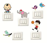 SYGA Set of 6 Multicolor Decorative Beautiful Modern Art Kids Room Switch Board Stickers