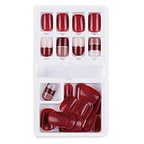 SYGA Press on Gel Nails 30 Pcs With Double Sided Jelly Adhesive Nail Glue Nail Filer, Fake Nails Long Lasting Press, Ready made Nails. (FakeNails-F635-24)
