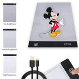 Dwise A4 Size LED Lighted Drawing Tracing Board 3 Adjustable Brightness Touch Button