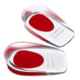 SYGA 1 Pair of Transparent Heel Pain Inserts Silicone Gel Heel Pads Foot Care Heel Cups Protectors Heel Foot Pain Relief(Red)