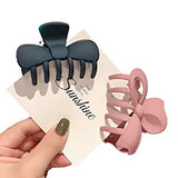 SYGA Hair Claw Clips for All Type Hair Strong Hold Perfect For Women Barrettes for Fancy Hair Fashion Accessories For Girls Hair Clamps Clip 8cm Hair Jaw Claw for Heavy Hair- 2Pcs,Pink & Black