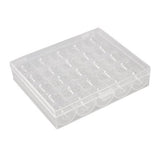 SYGA 25 White Transparent Bobbin Storage Box (25 Grid Box with Bobbins)