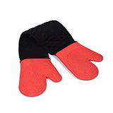 SYGA Red and Black Biconnected Circle Short High Temperature Silicone Gloves Waterproof Ironing Insulated Oven Silicone Glove