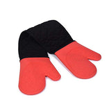 SYGA Red and Black Biconnected Circle Short High Temperature Silicone Gloves Waterproof Ironing Insulated Oven Silicone Glove
