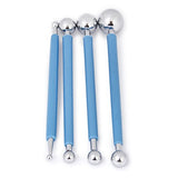 4X Fondant Cake Flower Decorating Clay Sugarcraft Ball Modelling Cutter DIY Tool, Blue