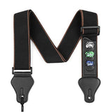 SYGA Guitar Strap with 3 Pick Holders 100% Soft Cotton Strap For Bass Electric & Acoustic Guitars(Black)