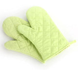 SYGA Set of 2 Oven Heat Resistant up to 320° F /160° C Kitchen Gloves Cotton & Polyester Quilted Baking Gloves(Green)