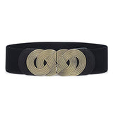 SYGA Women Cinch Belt, PU Leather Stretchy Waist Belt with Woven Metal Buckle, Retro Style - Suitable for Minimum Waist Size 25 Inch, Stretchable up to 31 Inch