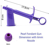 Syga Plastic/Silicone Pearl Applicator Fondant Cake Gun Bakery Cutter Decorating Tool Sugar Craft, 6mm Large Size DIY for Cake Cupcake, Cookies, Desserts, Bread- Purple